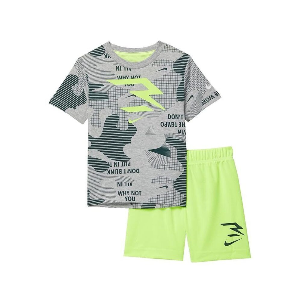 Nike 3BRAND Kids Training Camp Camo Boy's Active Sets,Gray 2T - Picture 1 of 1